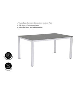 MWH Loft-Tisch Elements, Ca. B160/H74/T90 Cm -Gartenbedarfs Geschäft 1897149 WE IG 001 ElementsTisch160x90x74cmSilberNEU