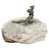 Rottenecker Granit-Trog Mit Bronze-Figur Antonio, Wasserspeiend