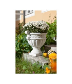 Fantasieco Stein-Vase Baden, Weiß, Ca. Ø45/H42 Cm -Gartenbedarfs Geschäft 2388742 WE MO 001 VaseMarmorWeiss46cm