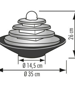 Seliger Zimmerbrunnen Tao, Schiefer, Ca. Ø35/H25 Cm -Gartenbedarfs Geschäft 2702546 WE FS 002 SeligerZimmerbrunnenTaoSchiefer