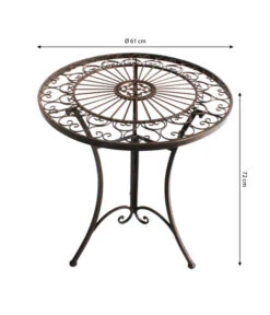 Metalltisch Antik, Ca. Ø61/H72 Cm -Gartenbedarfs Geschäft 3214889 WE BG 001 Metalltischrundantik