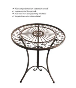 Metalltisch Antik, Ca. Ø61/H72 Cm -Gartenbedarfs Geschäft 3214889 WE IG 005 Metalltischrundantik
