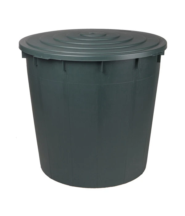 Kunststoff-Regentonne 500 L Mit Deckel, Rund, Dunkelgrün 1 Kunststoff-Regentonne 500 L Mit Deckel, Rund, Dunkelgrün