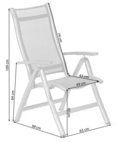 Dehner Klappsessel Chicago, Hochlehner -Gartenbedarfs Geschäft 4210316 WE FS 001 SkizzeKlappsesselChicago