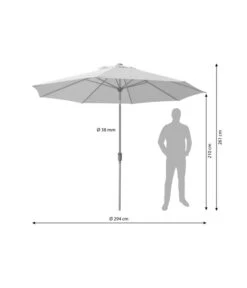 Dehner Schirm Milos, Rund, Ca. Ø294 Cm -Gartenbedarfs Geschäft 4211819 WE BG 001 SchirmMilosHellbraun