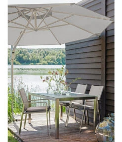 Dehner Ampelschirm Zypern, Rund, Ca. Ø 300 Cm -Gartenbedarfs Geschäft 4212171 WE MO 001 AmpelschirmZypernHellbraunNeu