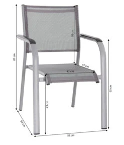 Dehner Balkon-Stapelstuhl Dallas -Gartenbedarfs Geschäft 5302070 WE BG 001 DehnerLivingAluStapelsesselDallasAluBalkonstapelDallasD