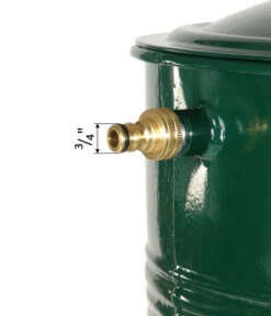 RENNER Metall-Regentonne Inkl. Steckanschluss, 150 L, Dunkelgrün -Gartenbedarfs Geschäft 6609481 WE BG 003 RegenwasserSammeltonnemitSteckanschlussca150l