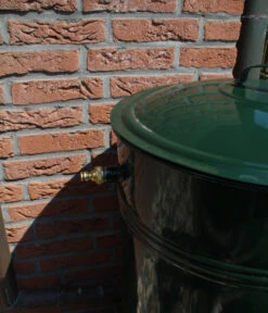 RENNER Metall-Regentonne Inkl. Steckanschluss, 150 L, Dunkelgrün -Gartenbedarfs Geschäft 6609481 WE DE 005 RegenwasserSammeltonnemitSteckanschlussca150l