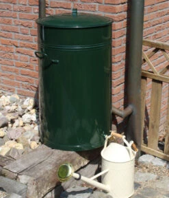 RENNER Metall-Regentonne Inkl. Steckanschluss, 150 L, Dunkelgrün -Gartenbedarfs Geschäft 6609481 WE MO 002 RegenwasserSammeltonnemitSteckanschlussca150l