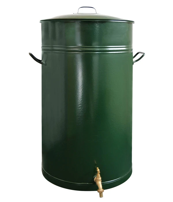RENNER Metall-Regentonne Inkl. Gelochtem Deckel Und Sockel, 150 L, Dunkelgrün 2 RENNER Metall-Regentonne Inkl. Gelochtem Deckel Und Sockel, 150 L, Dunkelgrün – Bild 2