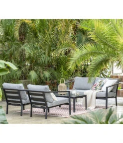 Dehner Alu-Lounge New York, 4-teilig -Gartenbedarfs Geschäft 6670954 WE MO 001 DehnerAluLoungeNewYork