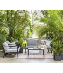 Dehner Alu-Lounge New York, 4-teilig -Gartenbedarfs Geschäft 6670954 WE MO 002 DehnerAluLoungeNewYork