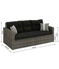 Dehner Flecht-Truhenbank Föhr, 3-Sitzer -Gartenbedarfs Geschäft 6704795 WE BG 001 TruhenbankFoehrNeu