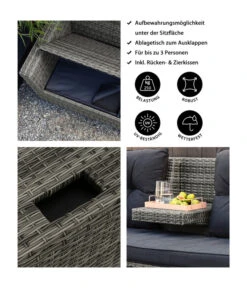 Dehner Flecht-Truhenbank Föhr, 3-Sitzer -Gartenbedarfs Geschäft 6704795 WE IG FS 001 DehnerFlechtruhenbankFoehr