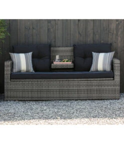 Dehner Flecht-Truhenbank Föhr, 3-Sitzer -Gartenbedarfs Geschäft 6704795 WE MO 002 TruhenbankFoehrNeu