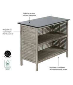 Dehner Bartisch Southampton, Ca. B115/H105/T65 Cm -Gartenbedarfs Geschäft 6713390 WE IG 001 BarSouthamptonGrauNEU