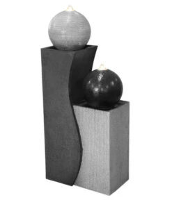 Dehner Polyresin-Gartenbrunnen Ying Yang, Ca. H94 Cm