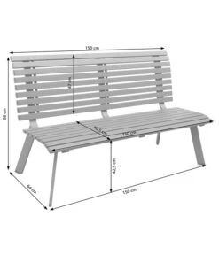 Dehner Bank London, 3-Sitzer -Gartenbedarfs Geschäft 6893762 6893770 6893788 WE DE 001 AlubankLondonSkizze