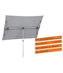Schneider Sonnenschirm Novara, Rechteckig, Ca. B190/T140 Cm -Gartenbedarfs Geschäft 6953541 WE IG 001 SchneiderSonnenschirmNovarasilvergrau